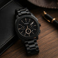 Fossil Style Premium Black Steel Men’s Watch – Luxury Chronograph Edition