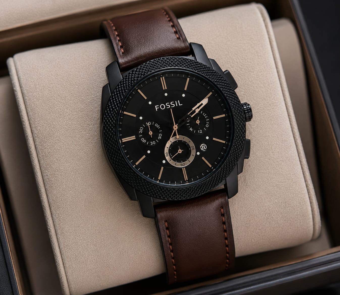 Fossil Premium Brown Leather Chronograph Watch