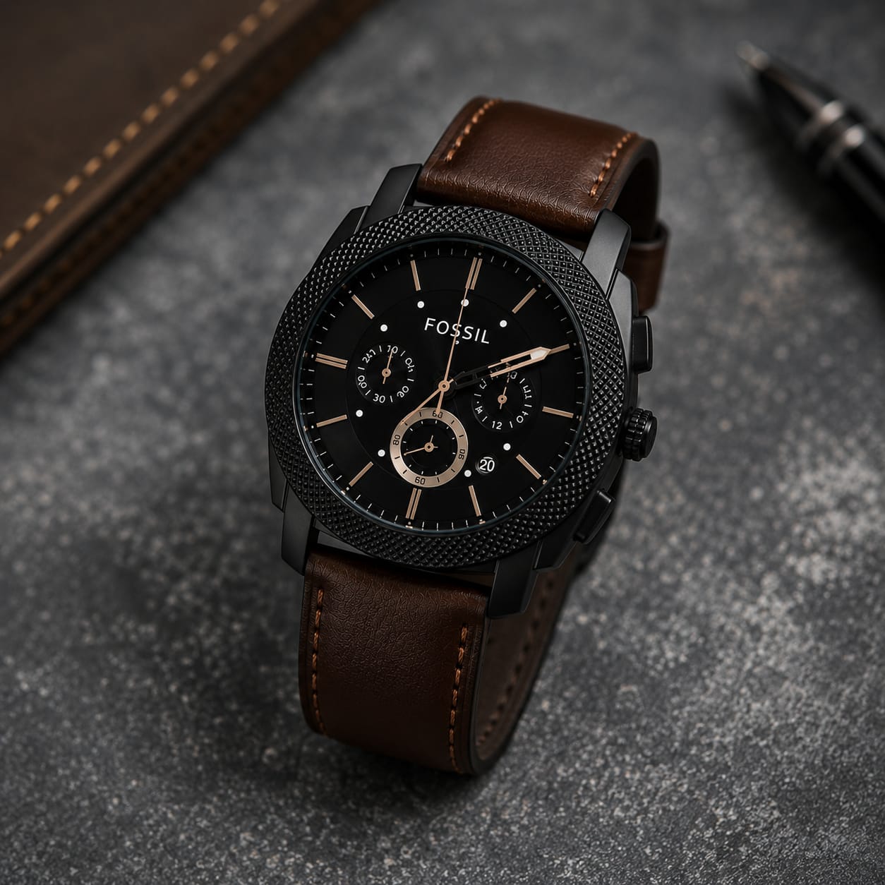 Fossil Premium Brown Leather Chronograph Watch