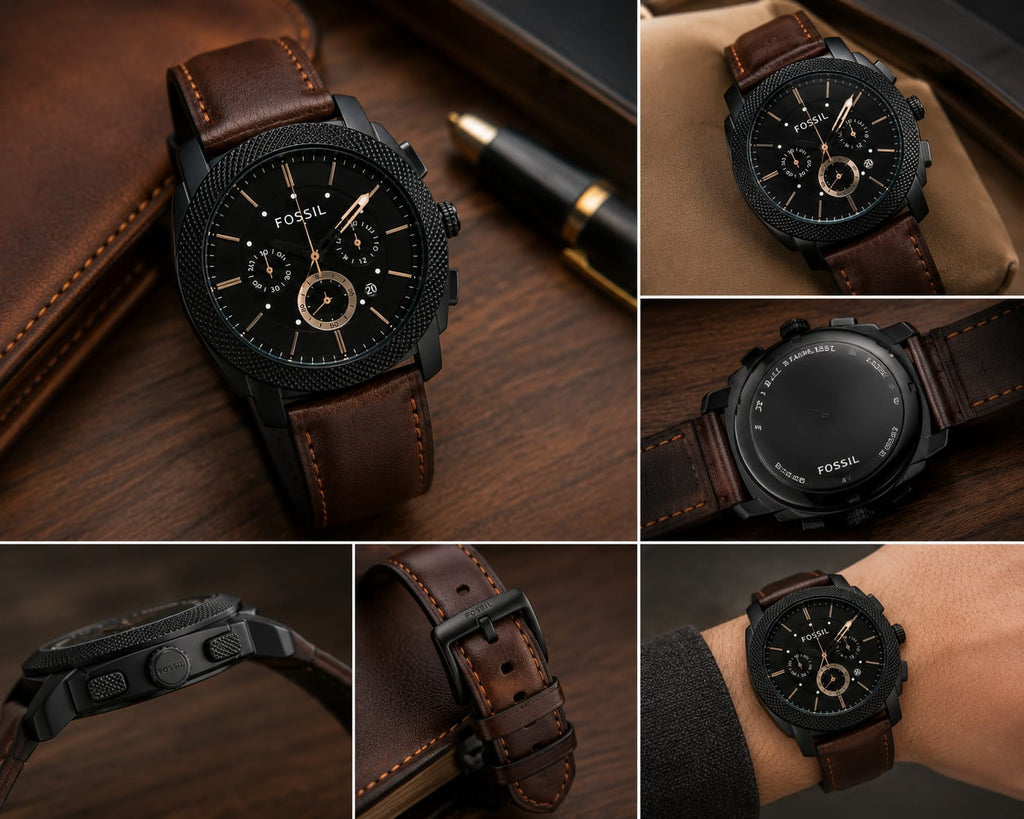 Fossil Premium Brown Leather Chronograph Watch
