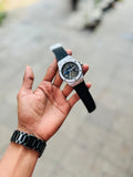 Premium Men's Octagonal Bezel Sport Watch_Black Silicone Ptrap
